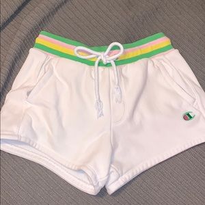White champion shorts!